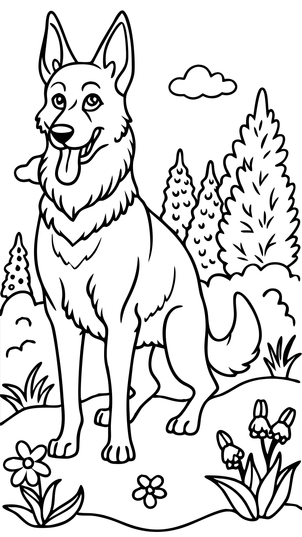 coloriage de berger allemand